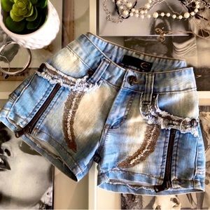 Just Cavalli Unique Zipper Denim Shorts